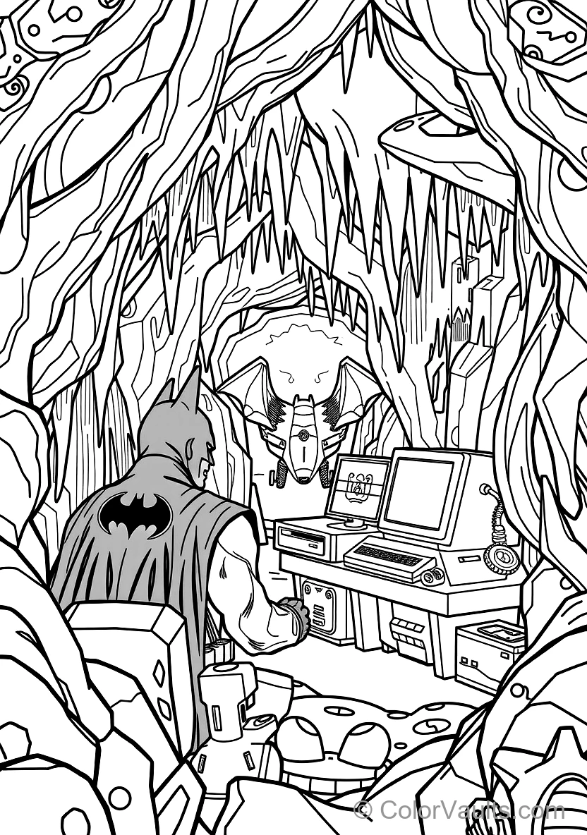 Batman Inside the Subterranean Batcave Analyzing (Scene 13)