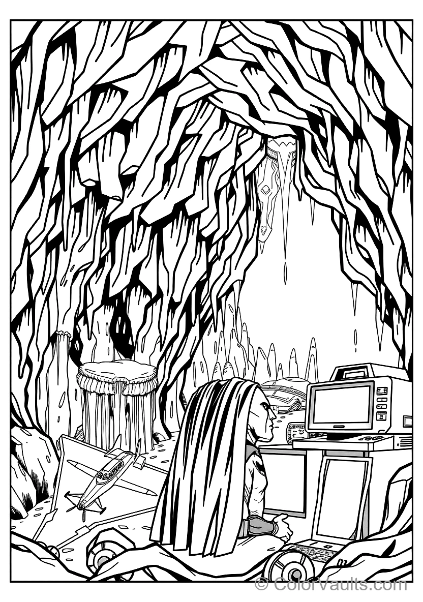 Batman Inside the Subterranean Batcave Analyzing (Scene 15)