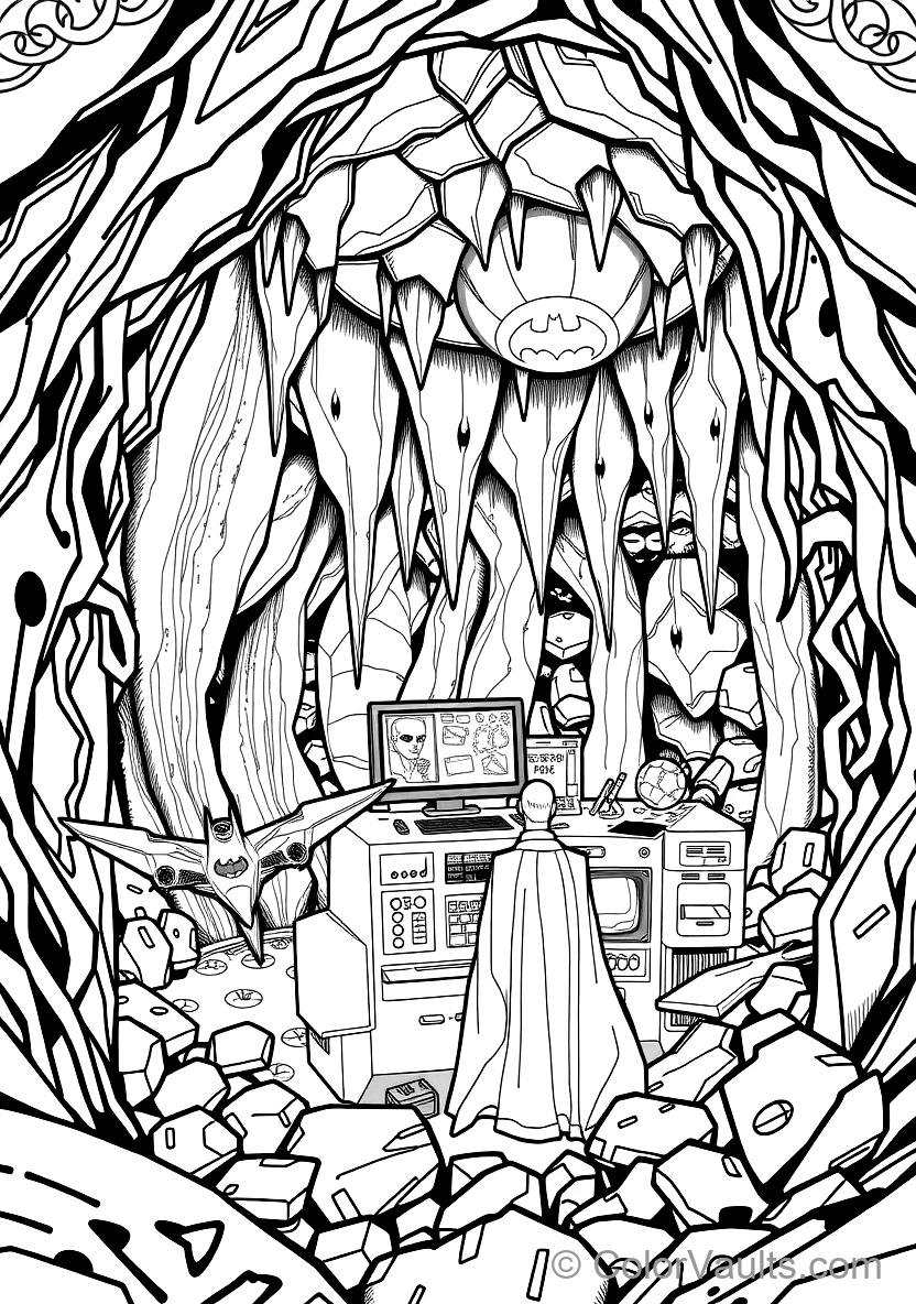 Batman Inside the Subterranean Batcave Analyzing (Scene 17)