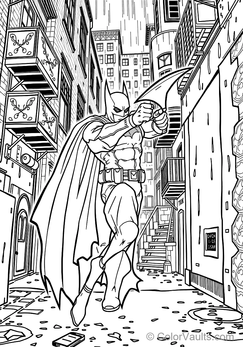 Batman Throwing a Batarang with Precision Aim Through (Scene 16)