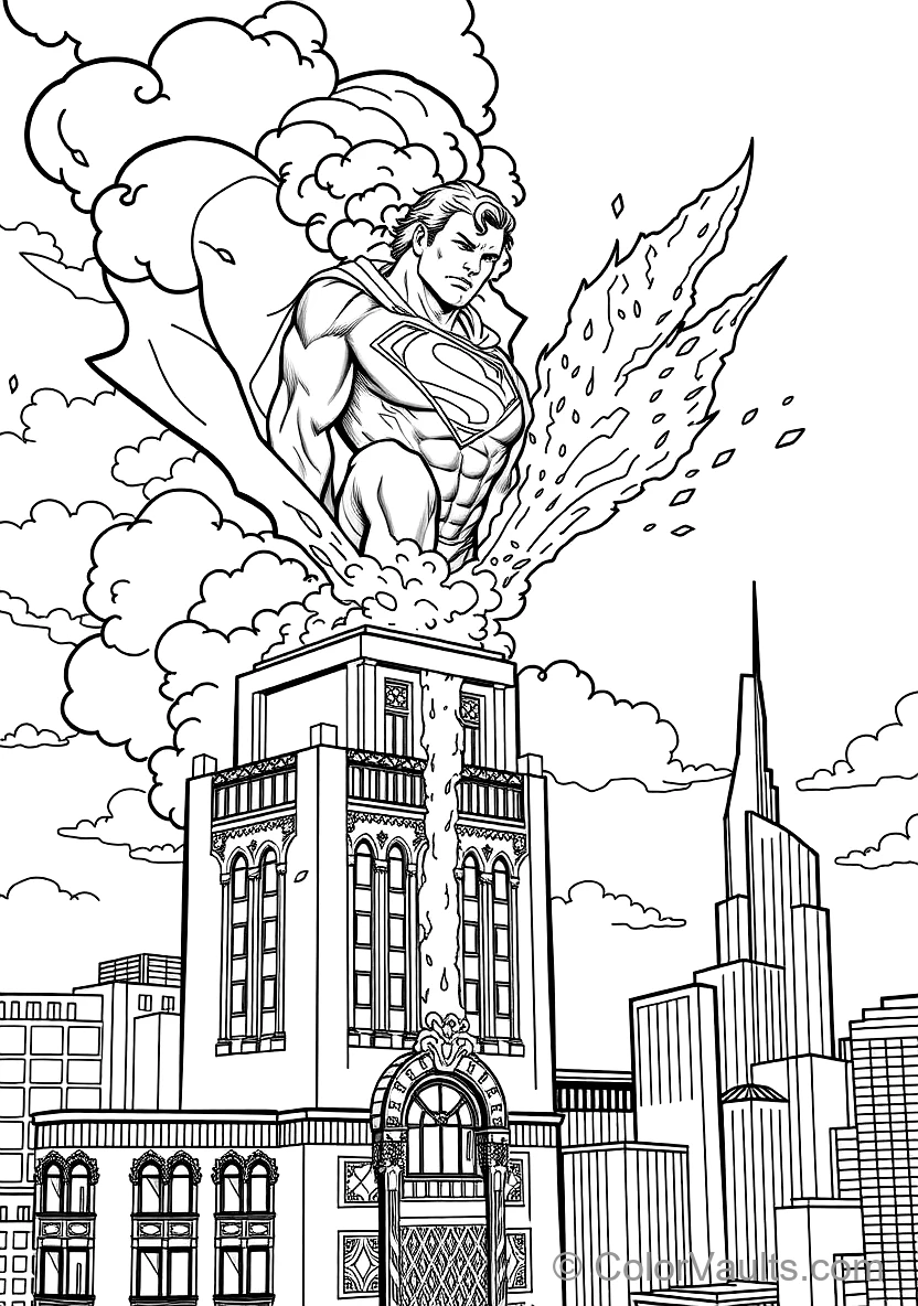 Superman Using Freeze Breath to Extinguish a Fire (Scene 2)