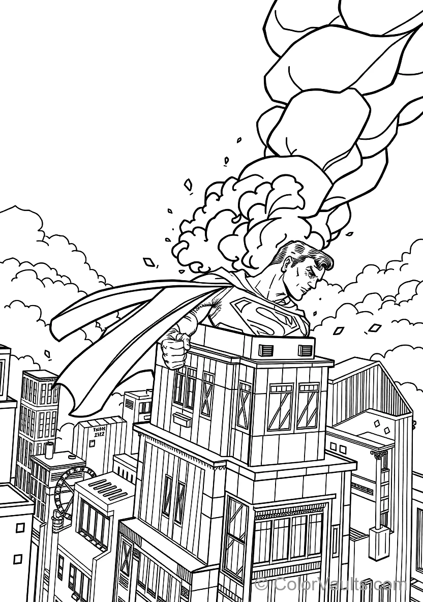 Superman Using Freeze Breath to Extinguish a Fire (Scene 4)