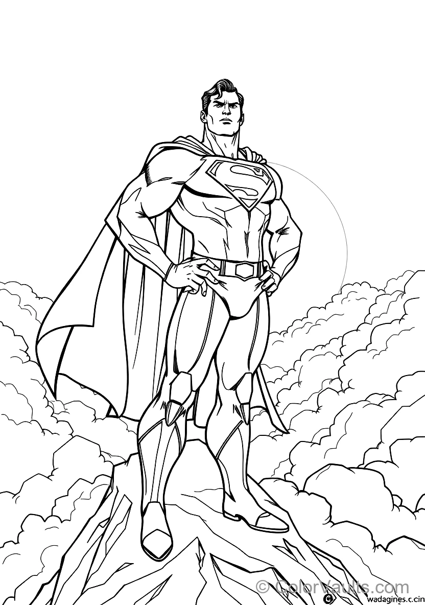 Superman in Majestic Heroic Stance with Hands on Hips (Scene 2)