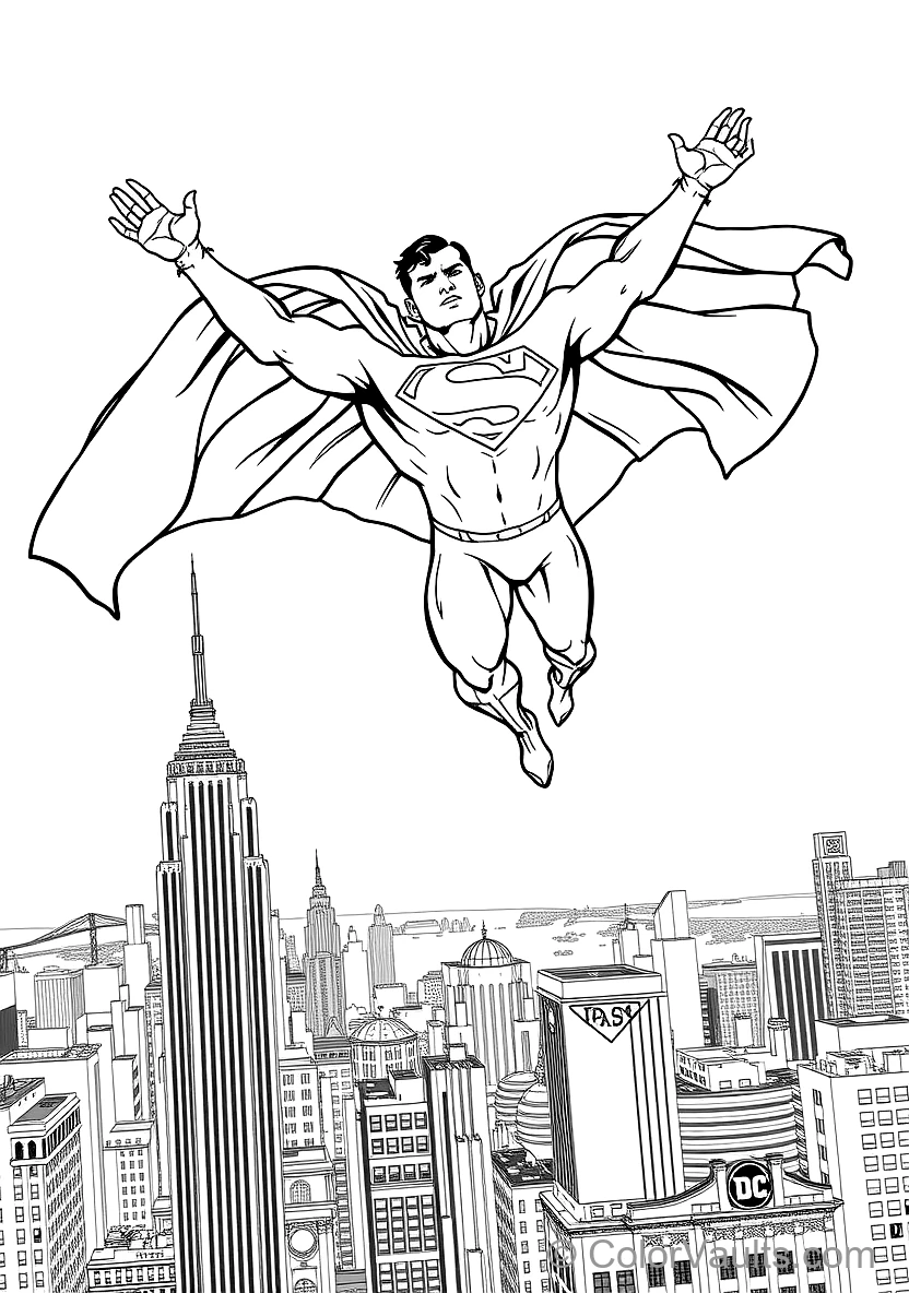 Superman Soaring with Arms Outstretched and Cape (Scene 6)