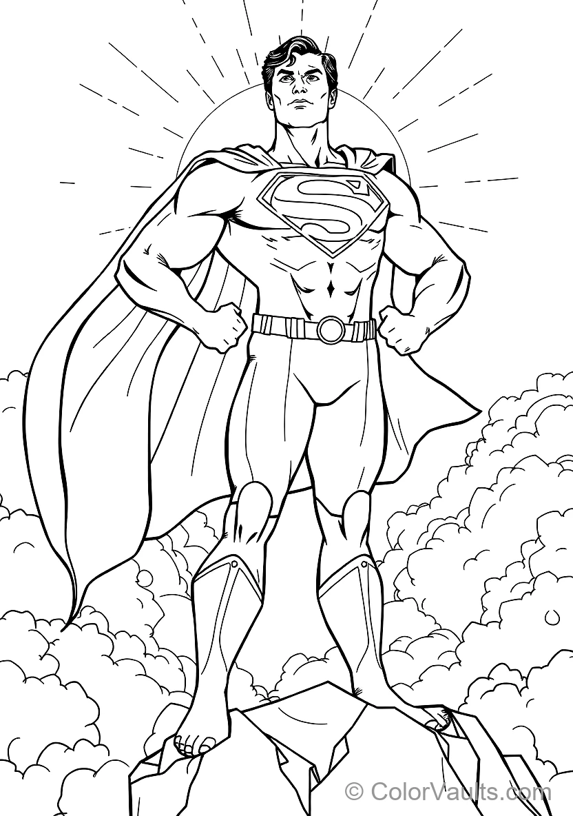 Superman in Majestic Heroic Stance with Hands on Hips (Scene 5)