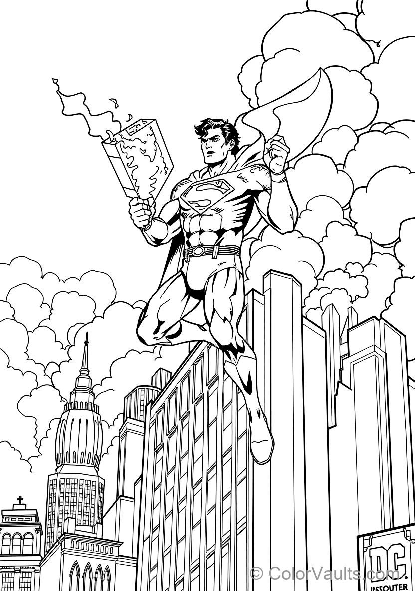 Superman Using Freeze Breath to Extinguish a Fire (Scene 8)