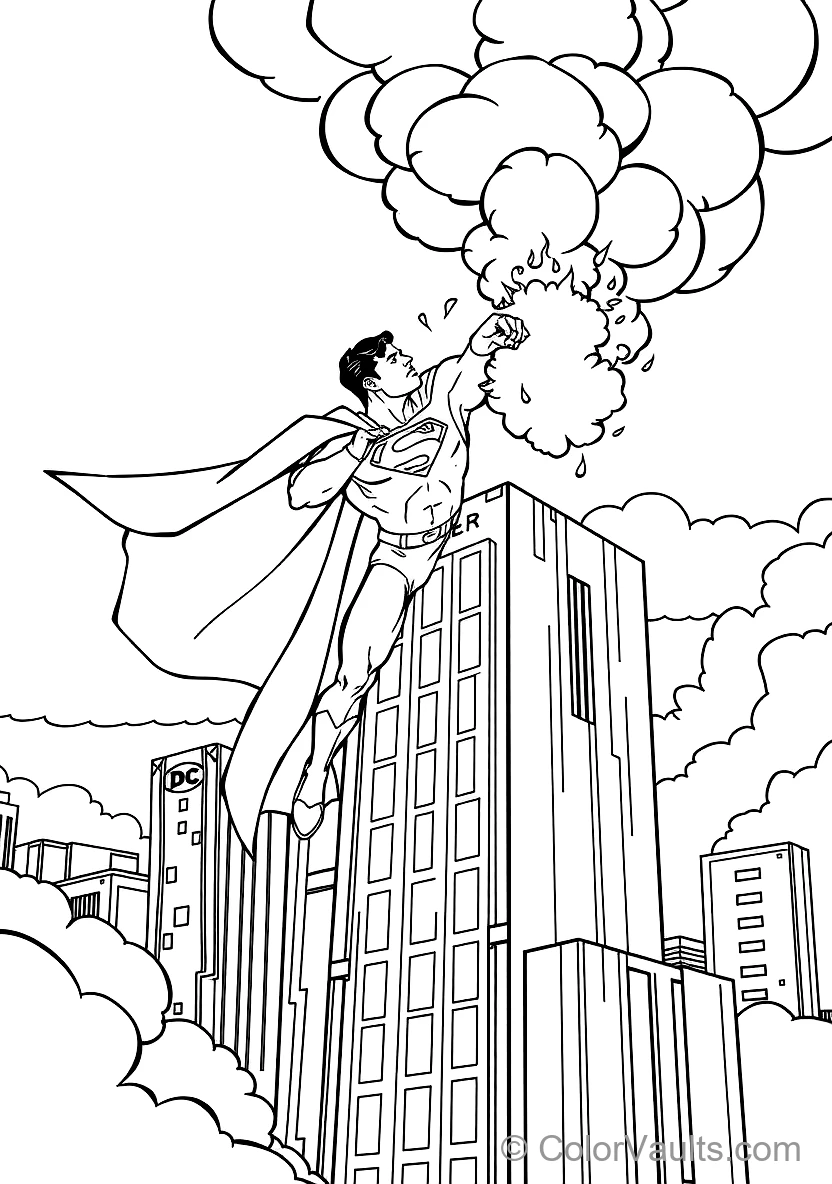Superman Using Freeze Breath to Extinguish a Fire (Scene 9)