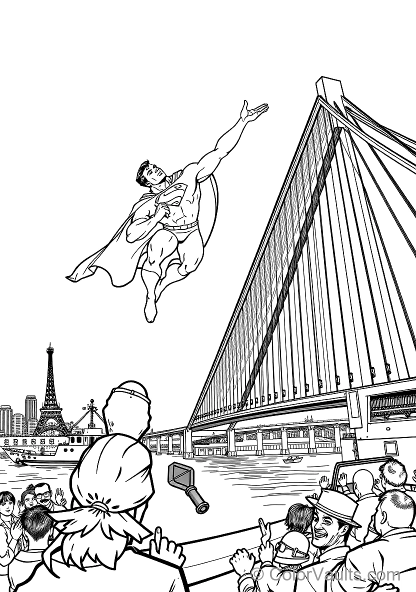 Superman Lifting a Giant Falling Suspension Bridge (Scene 8)