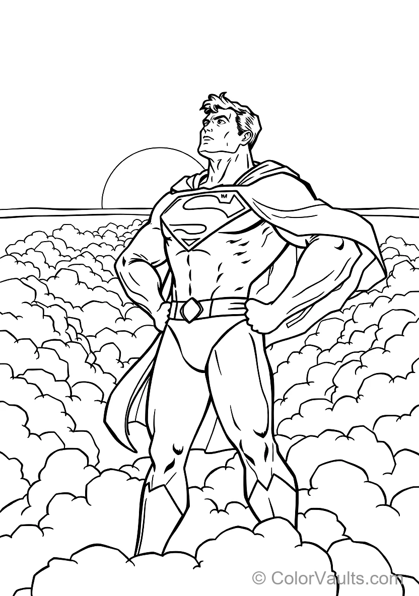Superman in Majestic Heroic Stance with Hands on Hips (Scene 8)