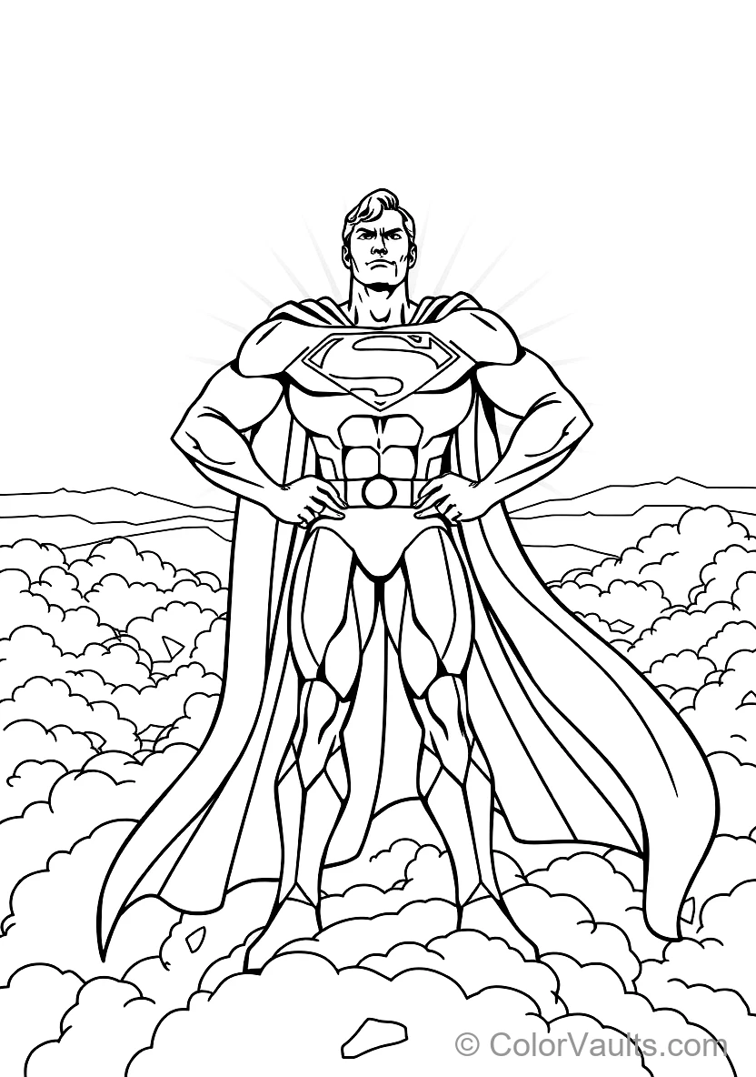 Superman in Majestic Heroic Stance with Hands on Hips (Scene 9)
