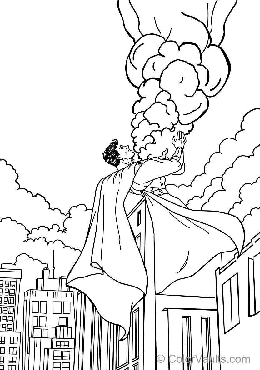Superman Using Freeze Breath to Extinguish a Fire (Scene 11)