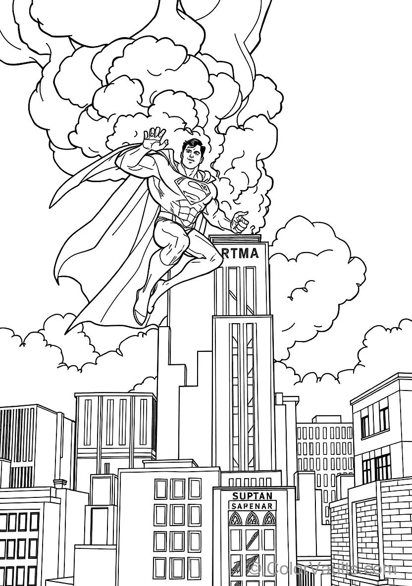 Superman Using Freeze Breath to Extinguish a Fire (Scene 12)