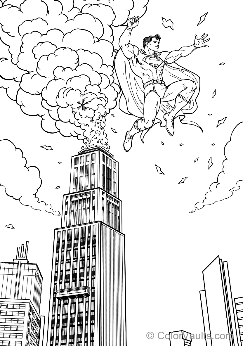 Superman Using Freeze Breath to Extinguish a Fire (Scene 13)