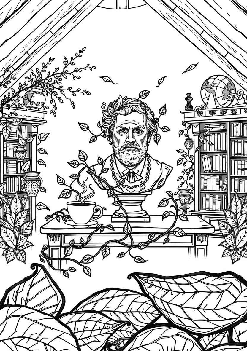 Dark Academia Aesthetic coloring page 2