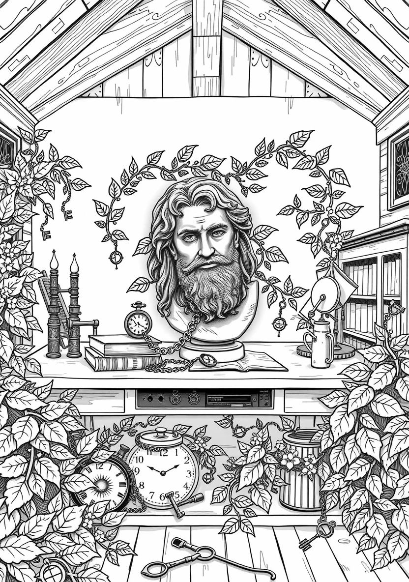 Dark Academia Aesthetic coloring page 3