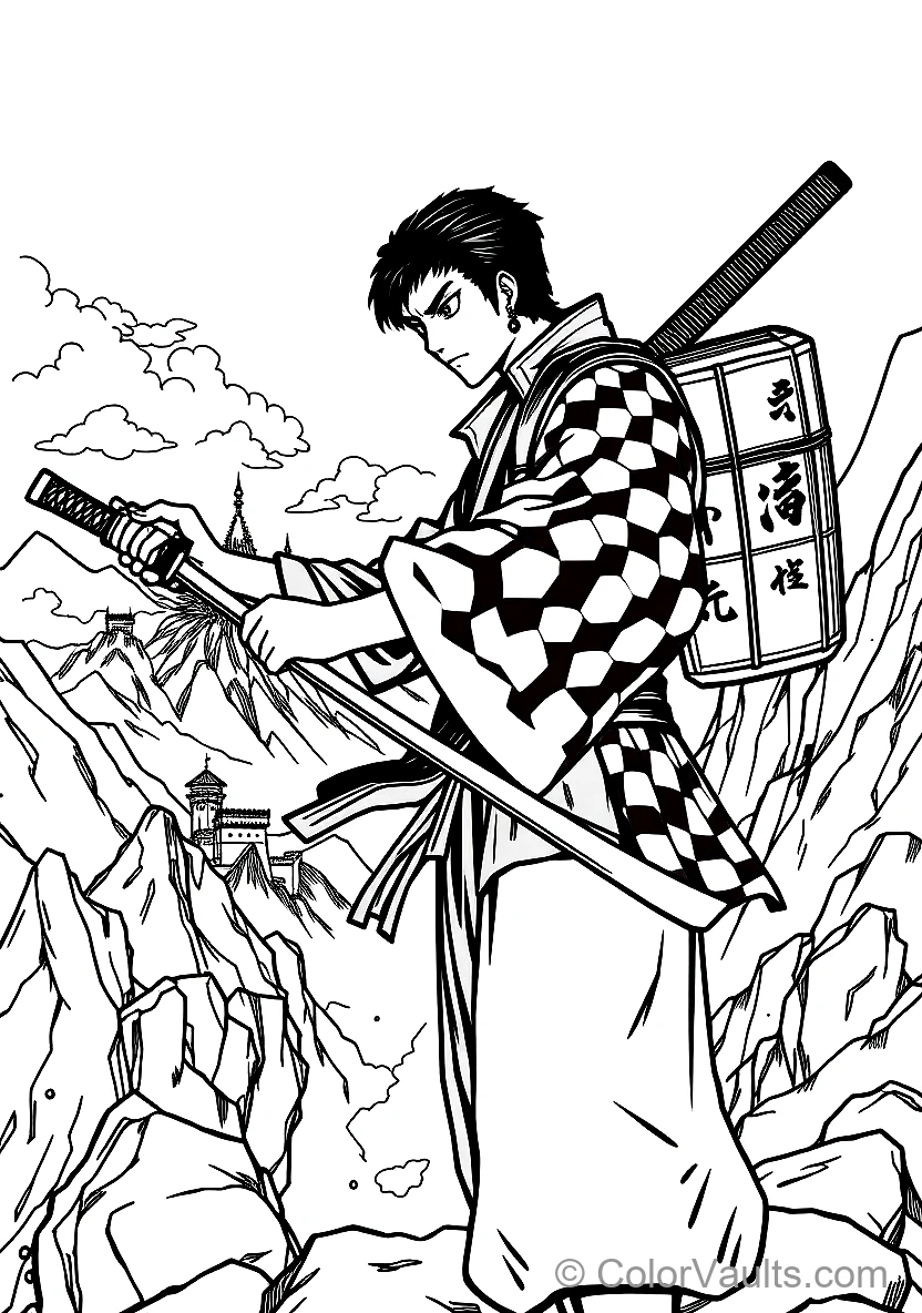 Anime (algemeen) Tanjiro Kamado in Classic Anime Style (Scene 4)