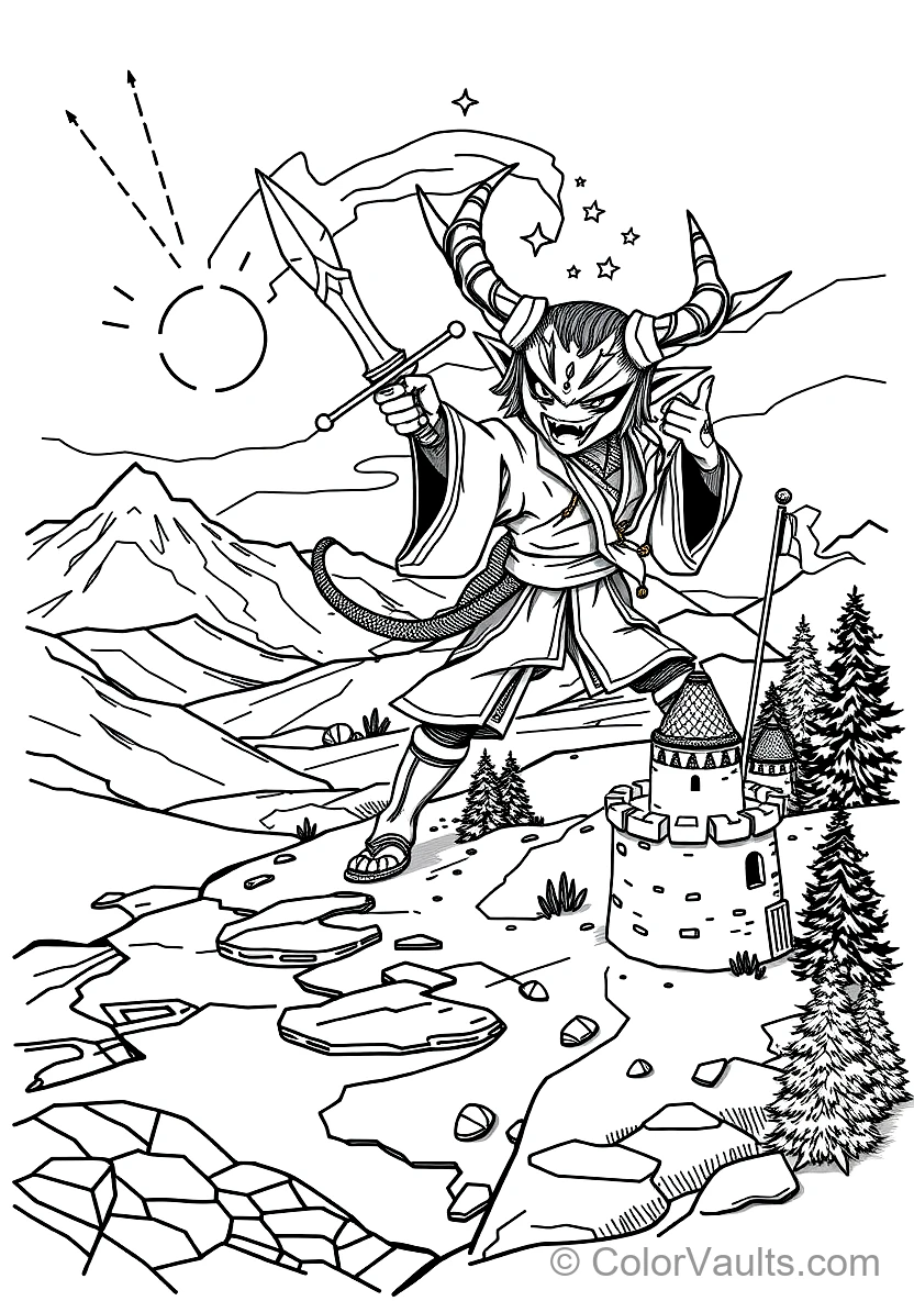 Akaza the Upper Three Demon with Martial Arts Compass (Scene 2)