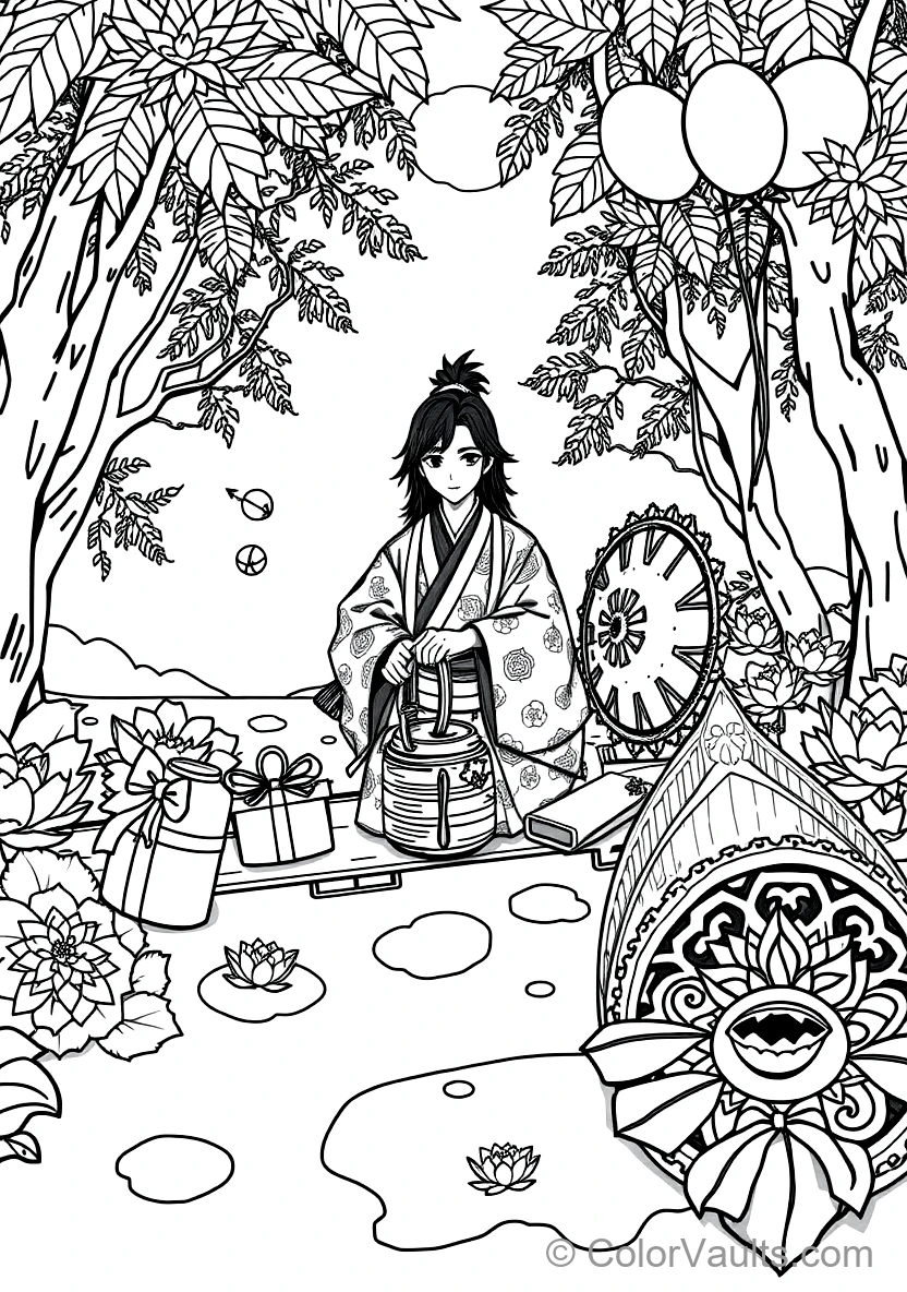 Giyu Tomioka the Water Hashira with Split Pattern Haori (Scene 2)