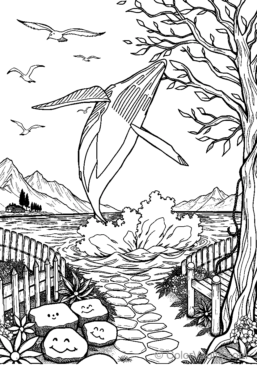 Dinosaur Flight Over Lake (Scene 2)