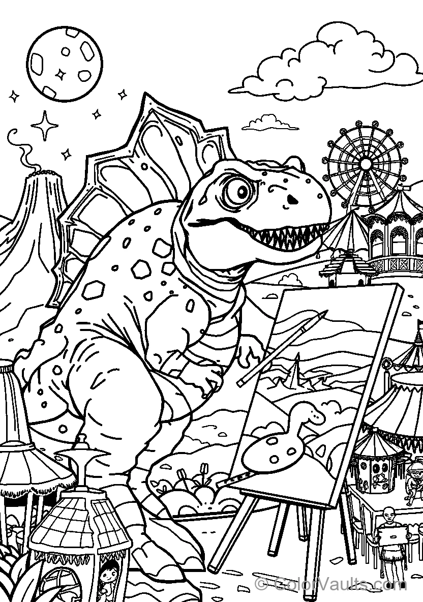Dinosaur At An Amusement Park (Scene 3)