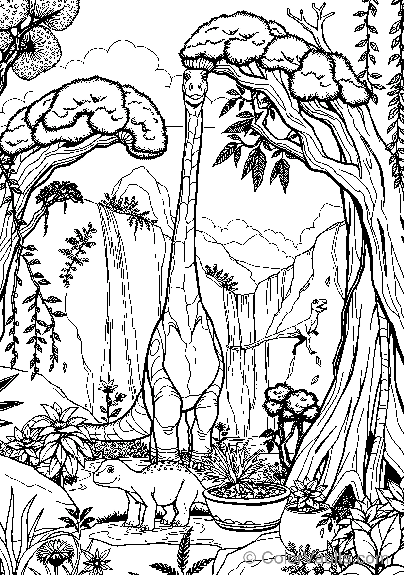 Dinosaur In A Fantasy Forest