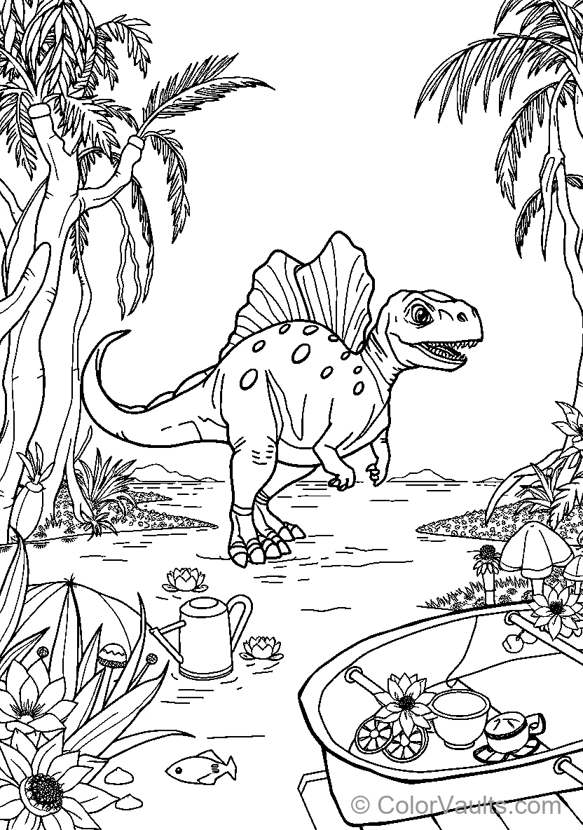 Dinosaur In A Tropical Setting