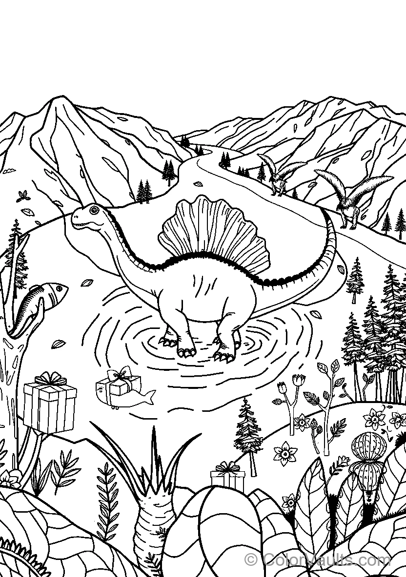 Dinosaur In Nature Scene