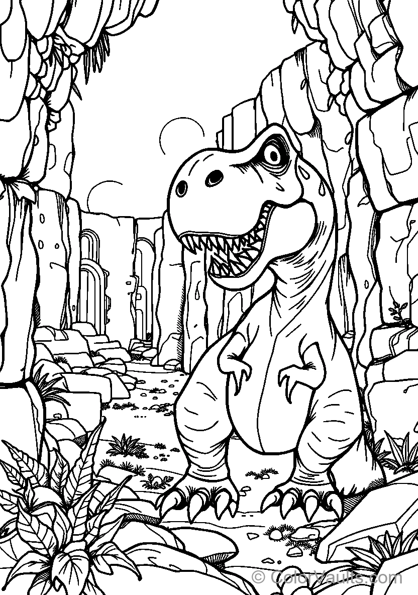 Dinosaur In Ruins