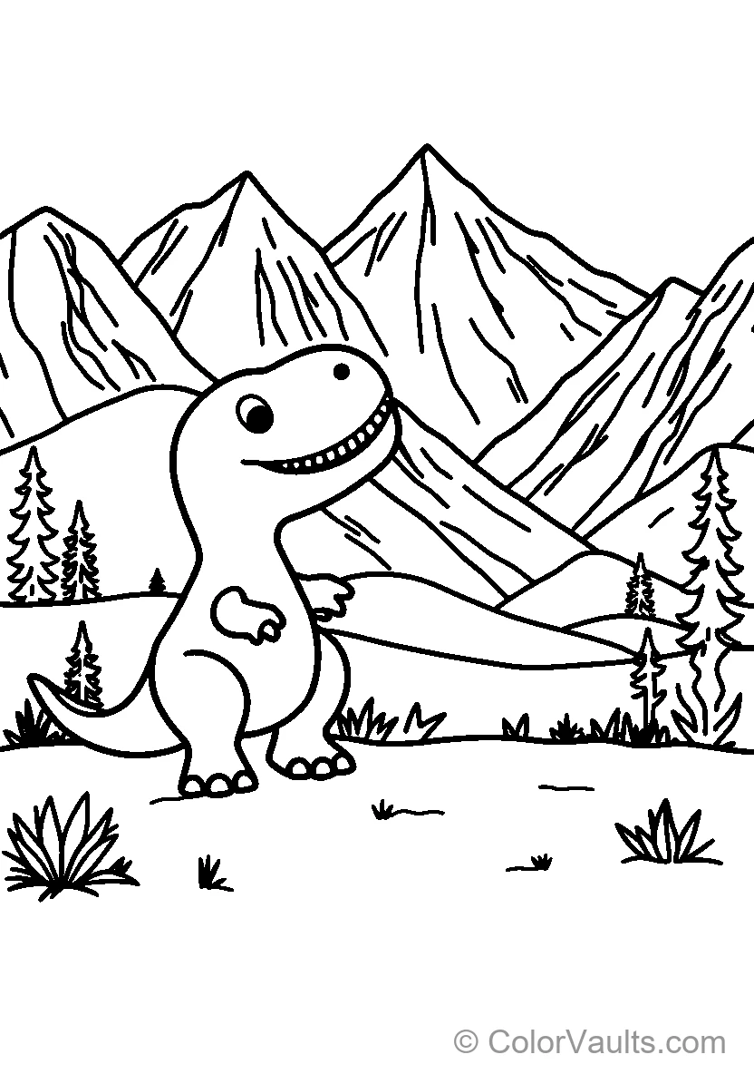 Dinosaur In The Mountains