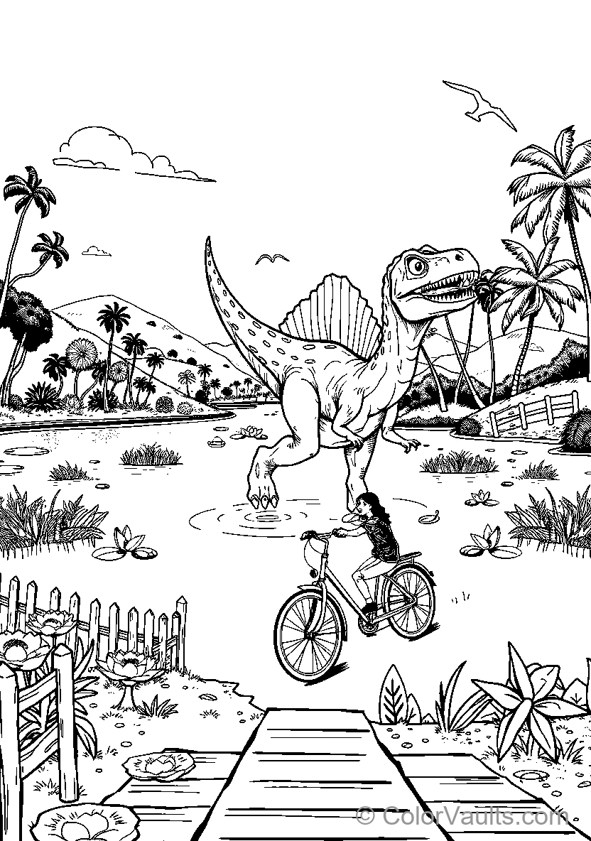 Dinosaur On Bicycle