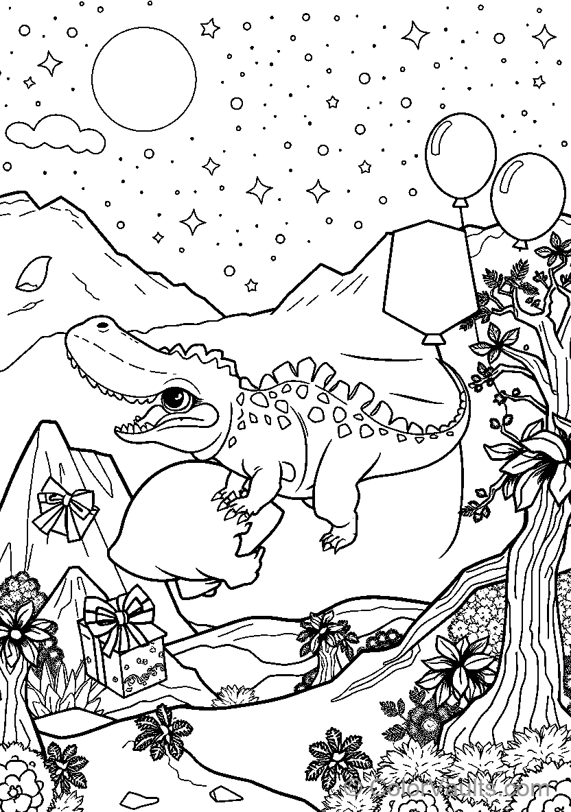 Dinosaur On Crocodile Adventure