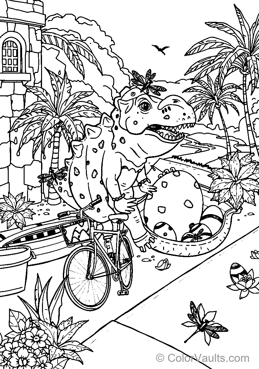 Dinosaur On A Bicycle