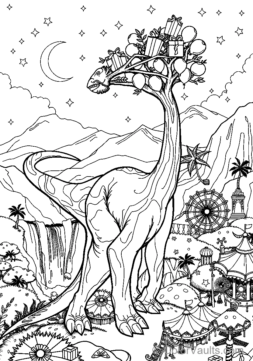 Dinosaur With Gift Tree