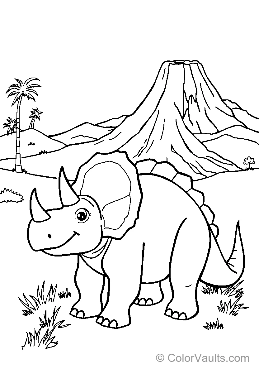 Dinosaur with Saddle - Free Printable Coloring Page | ColorVaults