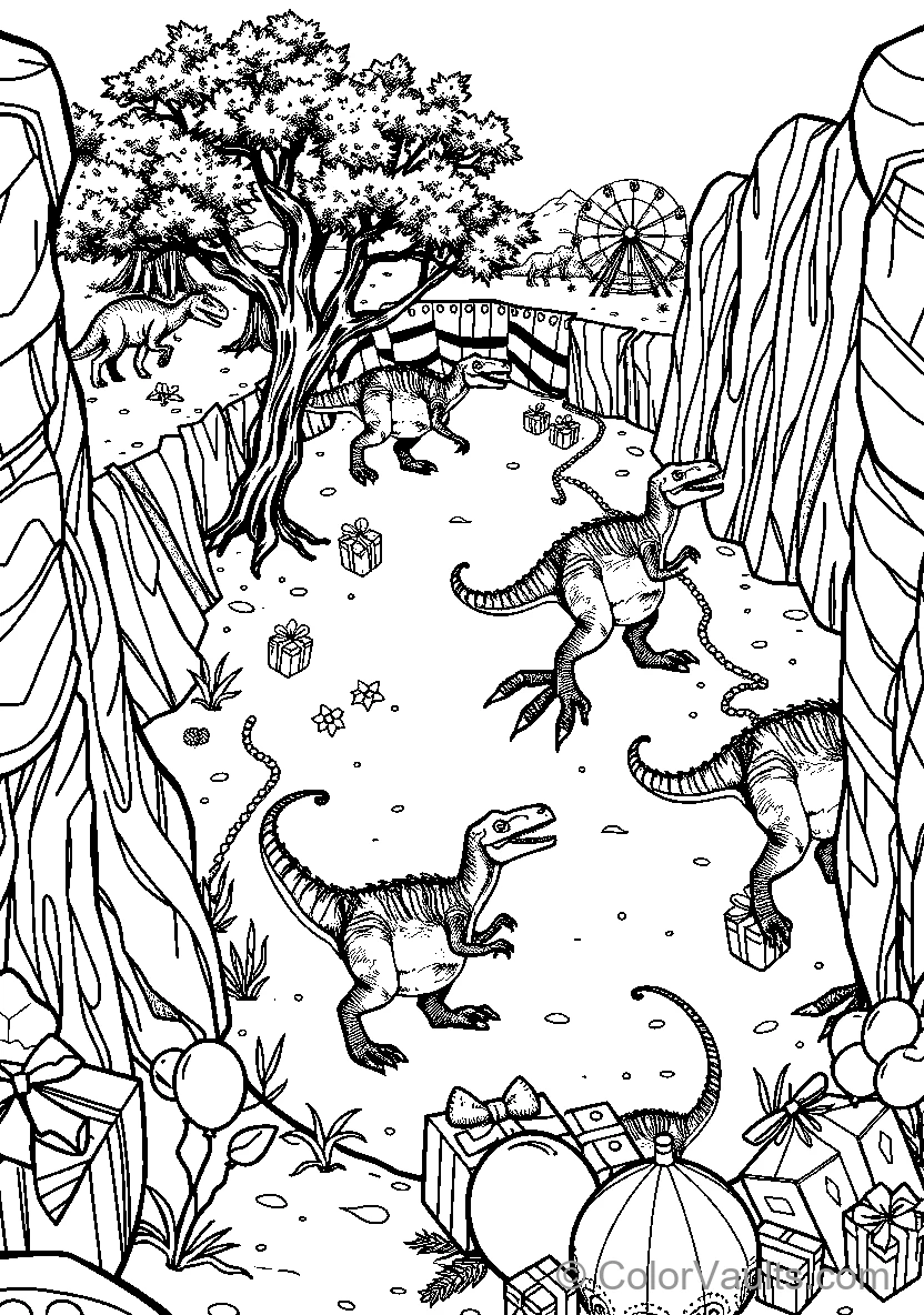 Dinosaurs At The Christmas Fair