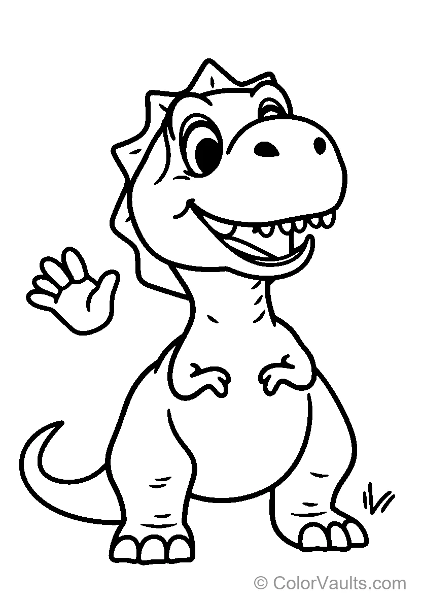Friendly Cartoon Dinosaur