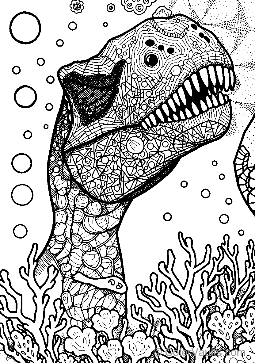Patterned Dinosaur In An Underwater Scene