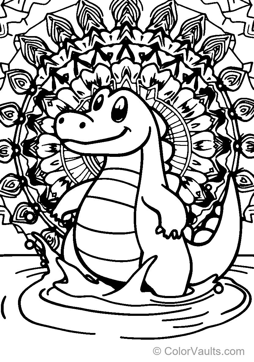 Smiling Cartoon Dinosaur