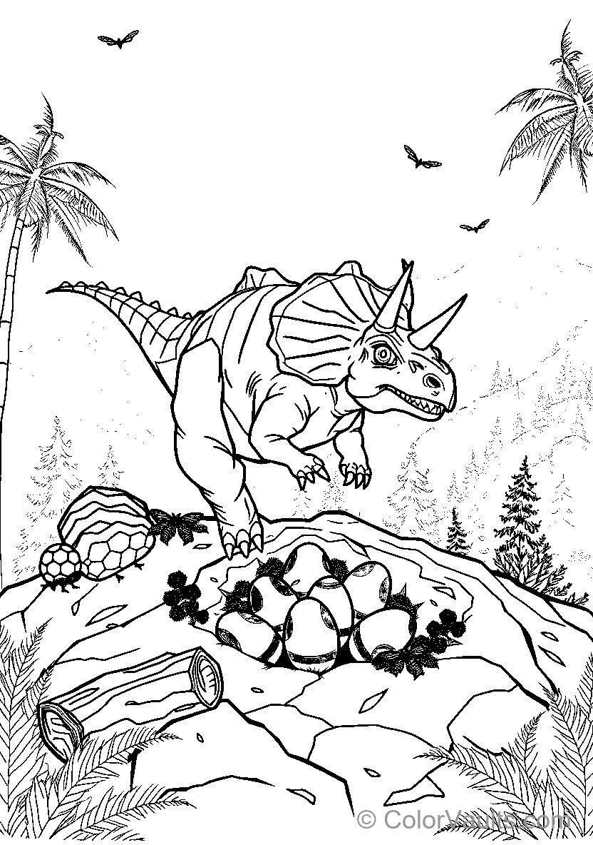 Triceratops On Rocks