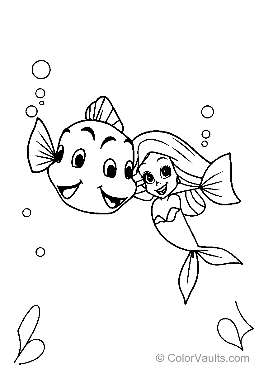 The Little Mermaid (Ariel) coloring page 3