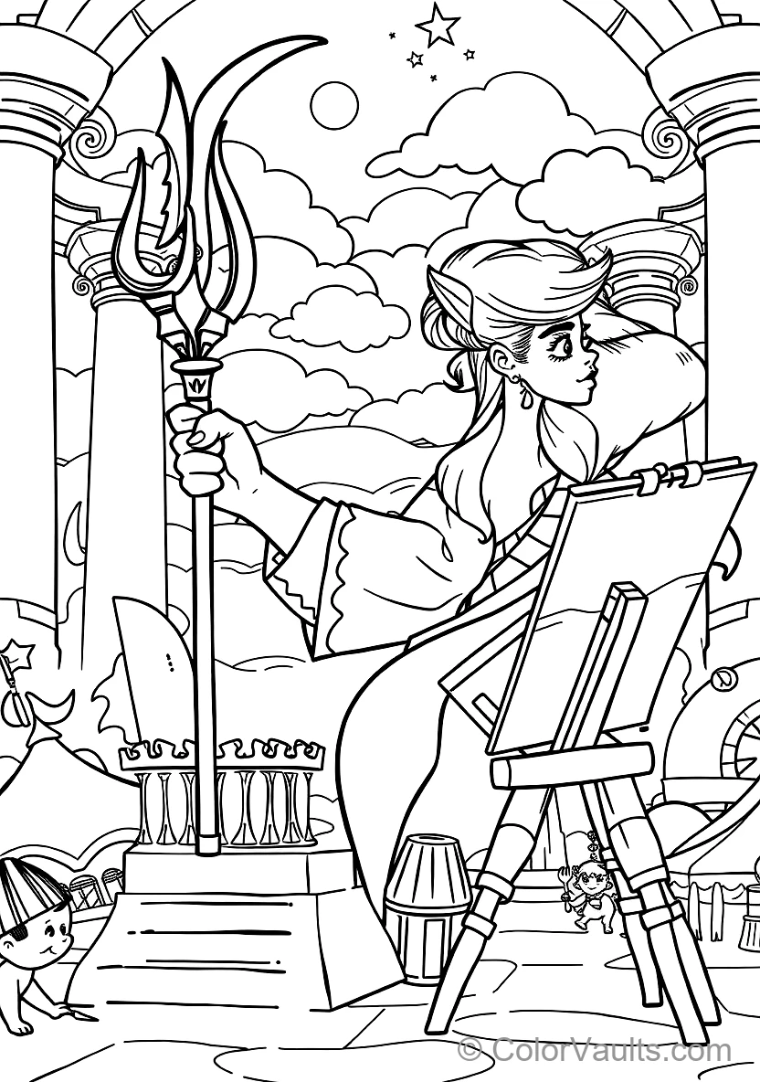 King Triton Holding the Golden Glowing Trident (3)