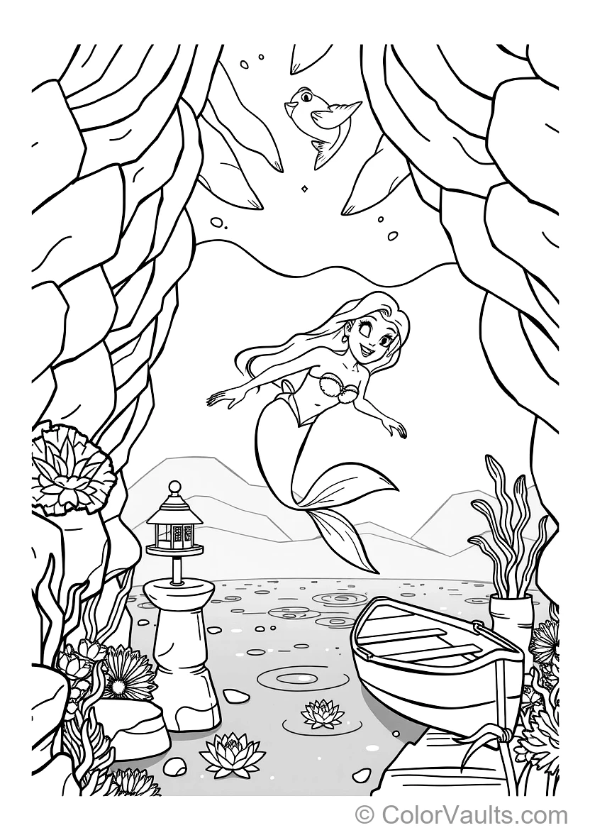 Ariel Sitting on Sunlit Ocean Rock with Flowing Hair (4)