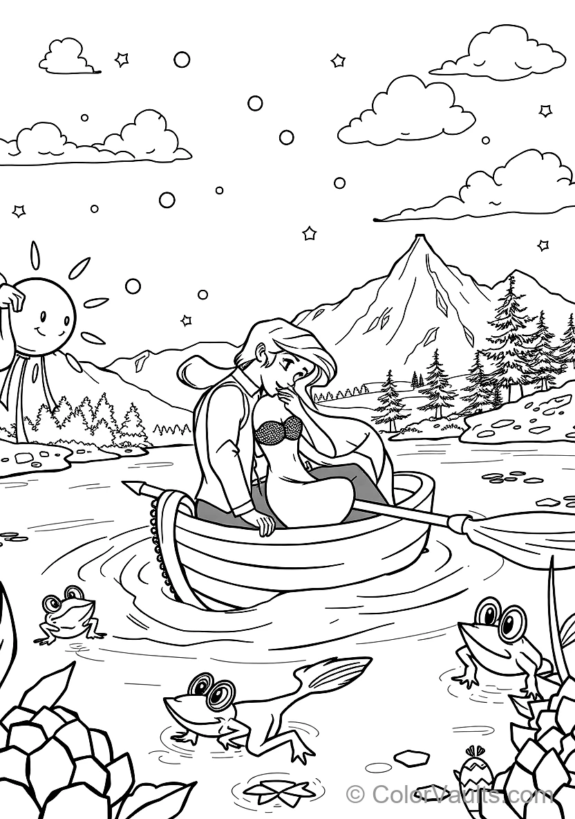 Ariel and Prince Eric in Romantic Rowboat Scene (8)