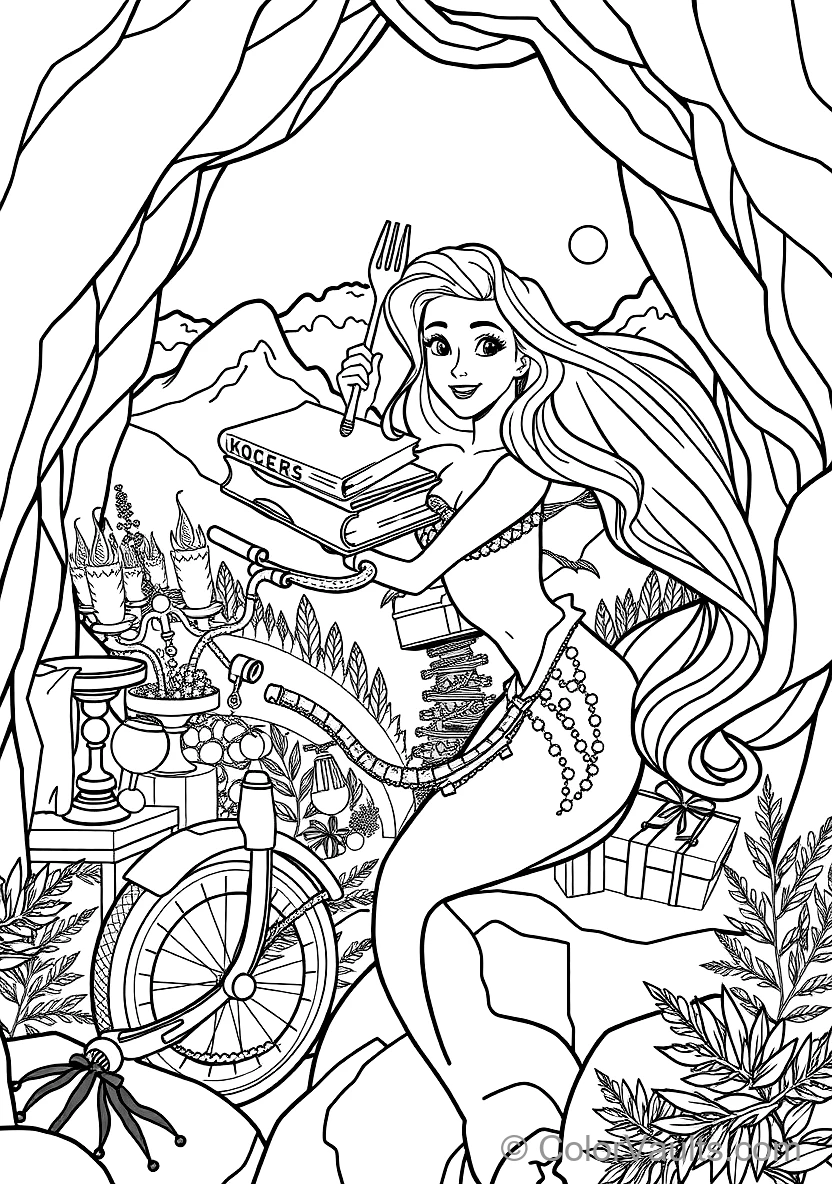 Ariel Sitting on Sunlit Ocean Rock with Flowing Hair (8)
