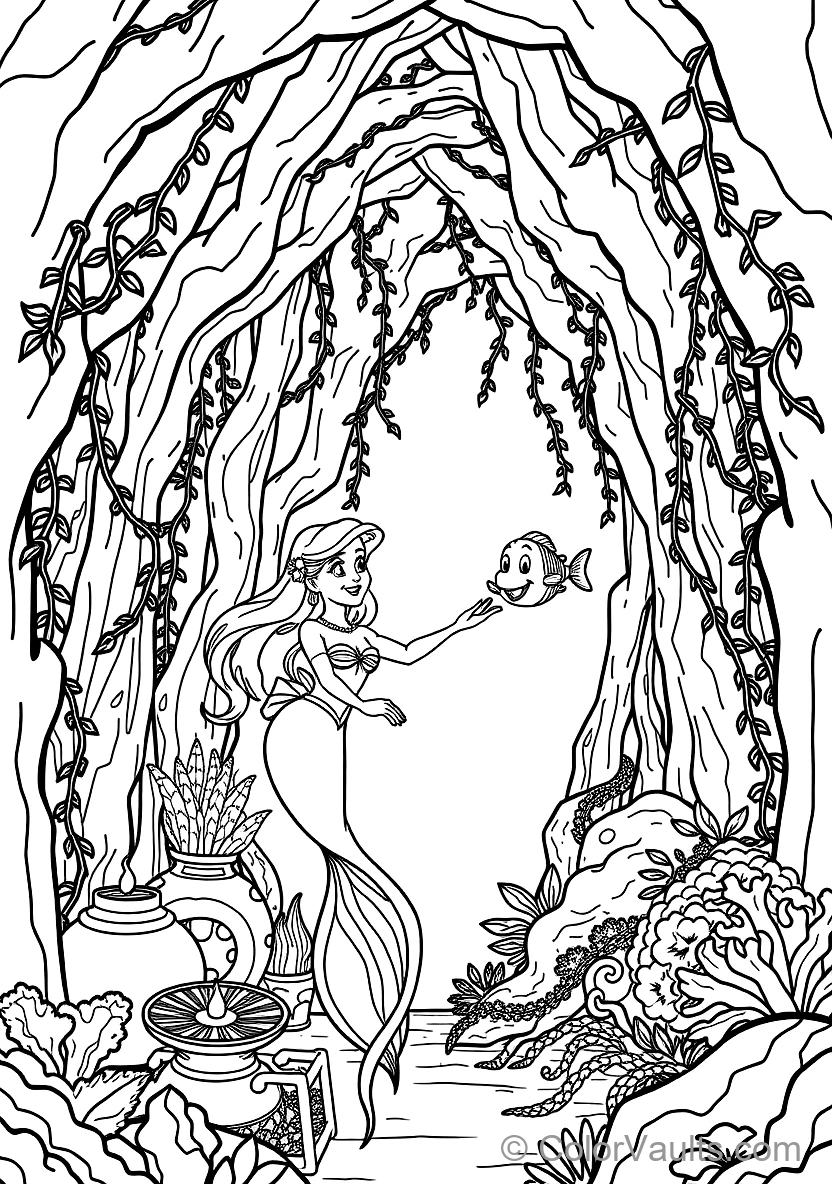 Princess Ariel Swimming Gracefully with Flounder (9)