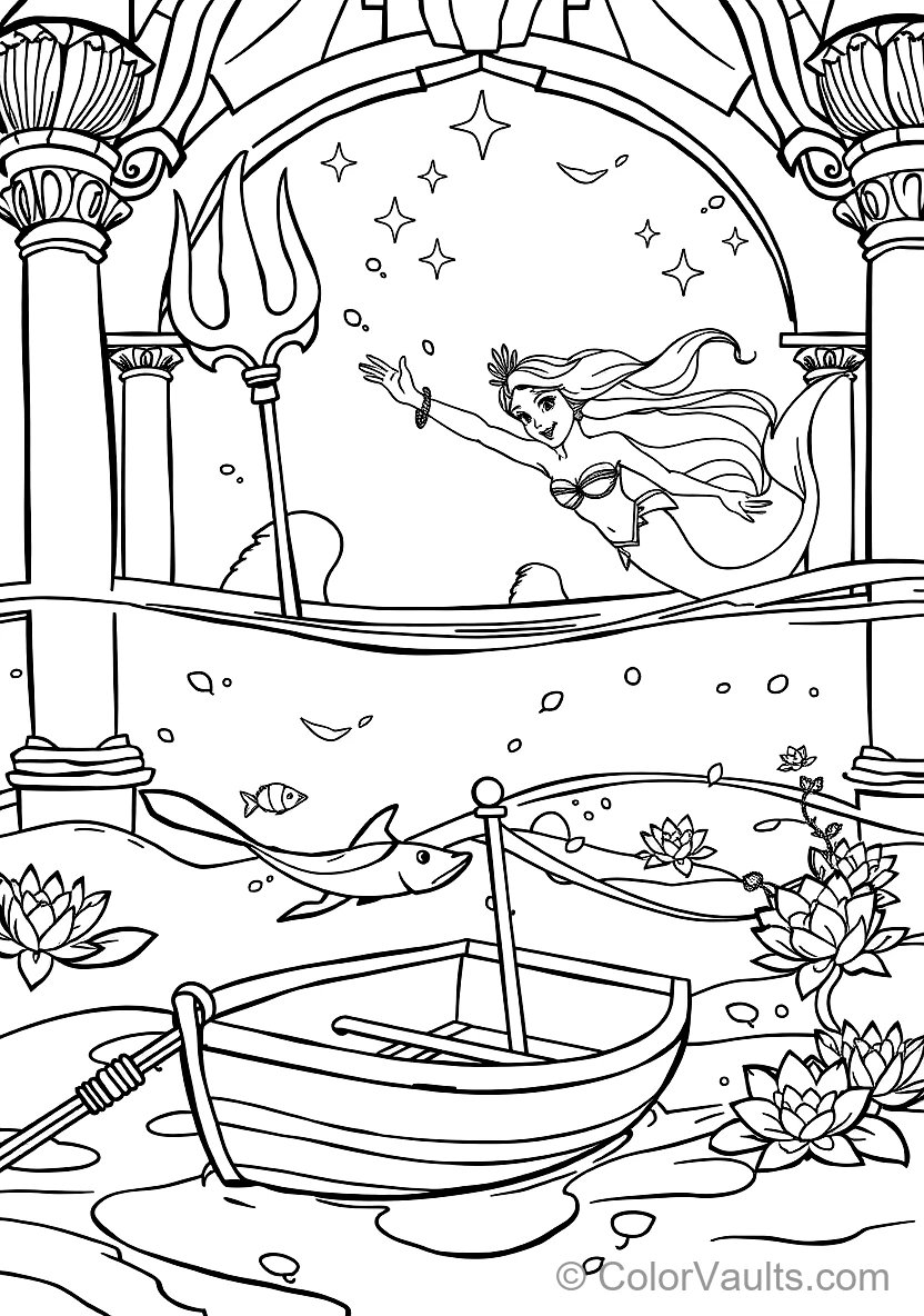 King Triton Blessing Ariel with Magic Rainbow Light (9)