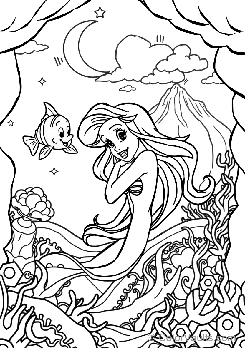 Princess Ariel Swimming Gracefully with Flounder (11)