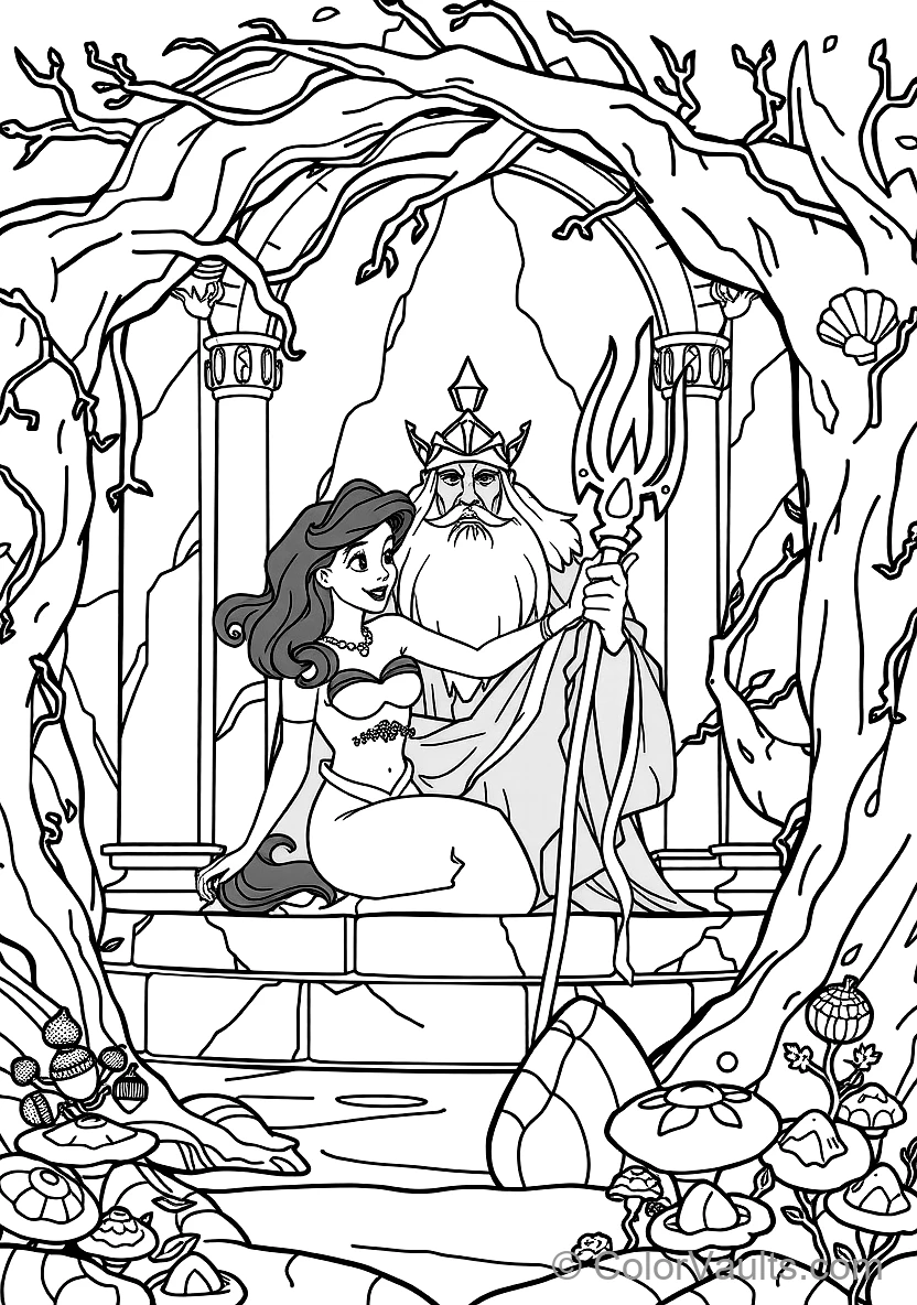King Triton Blessing Ariel with Magic Rainbow Light (11)