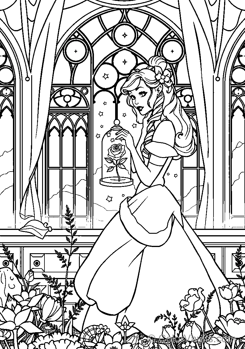 Belle Holds A Enchanted Rose