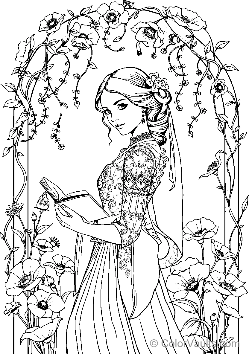 Belle Reads In An Enchanted Garden